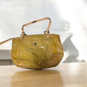 Coach Glossy Mustard Shoulder Bag